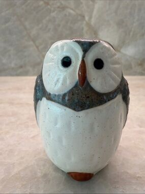 Ceramic Owl salt & pepper shaker White and gray/ Brown Vintage Anthropologie